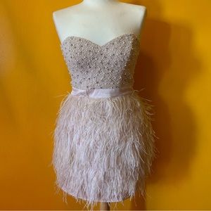 Lipsy Jewel & Feather Cocktail Dress - Size 6